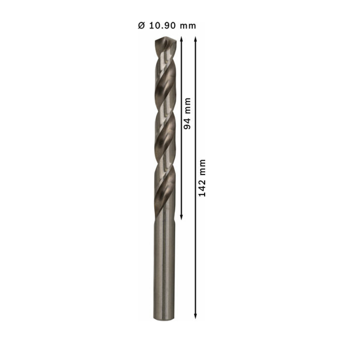 Bosch Punta trapano HSS-G DIN 338 per metallo, 10,9x94x142mm