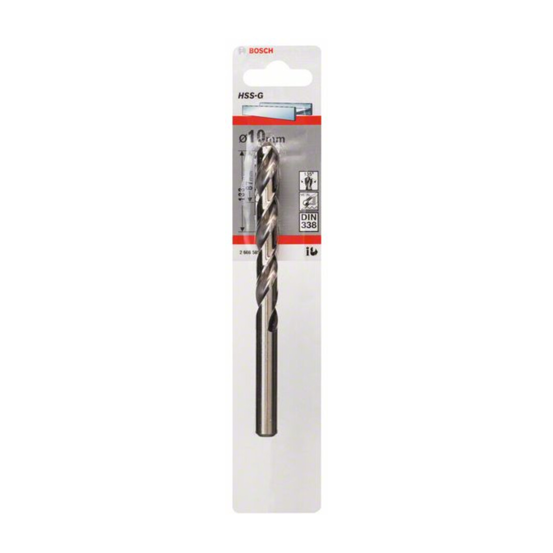 Bosch Punta trapano HSS-G DIN 338 per metallo, 10x87x133mm