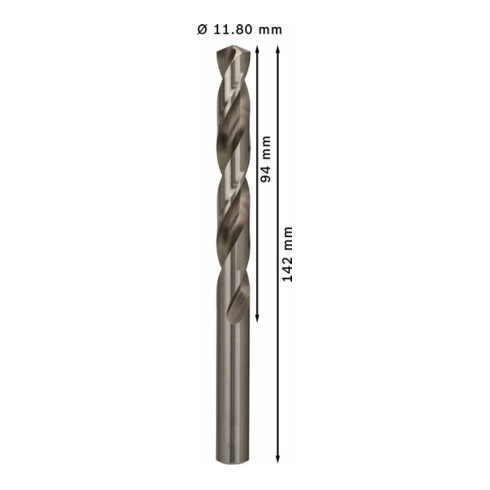 Bosch Punta trapano HSS-G DIN 338 per metallo, 11,8x94x142mm