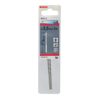 Bosch Punta trapano HSS-G DIN 338 per Metallo
