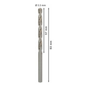 Bosch Punta trapano HSS-G DIN 338 per metallo, 5,5x57x93mm-5