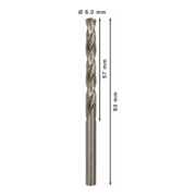 Bosch Punta trapano HSS-G DIN 338 per metallo, 6x57x93mm-5