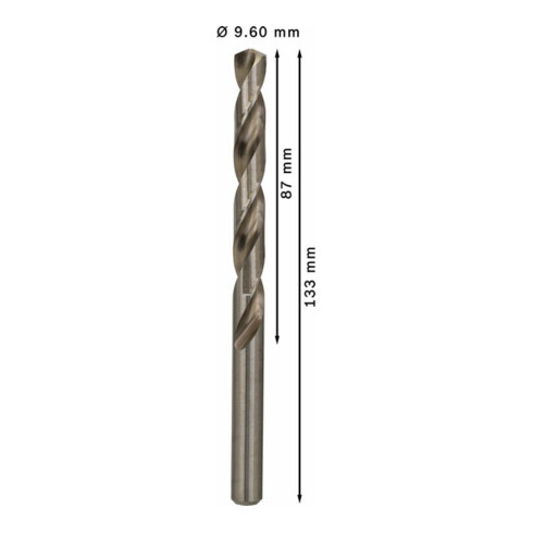 Bosch Punta trapano HSS-G DIN 338 per metallo, 9,6x87x133mm