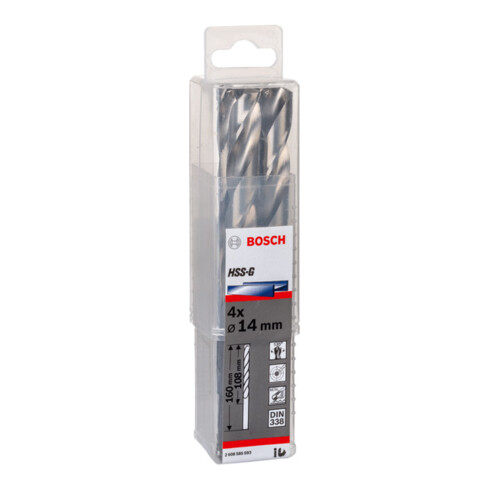 Bosch Punta trapano HSS-G DIN 338 per metallo, con gambo ridotto 14x108x160mm