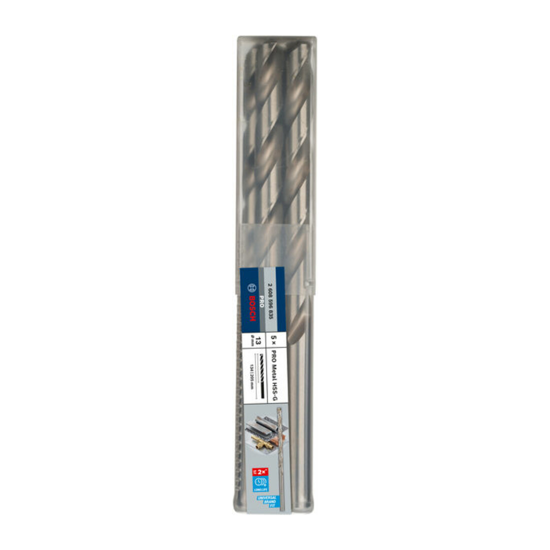 Bosch Punta trapano HSS-G DIN 340 per metallo, 13x134x205mm