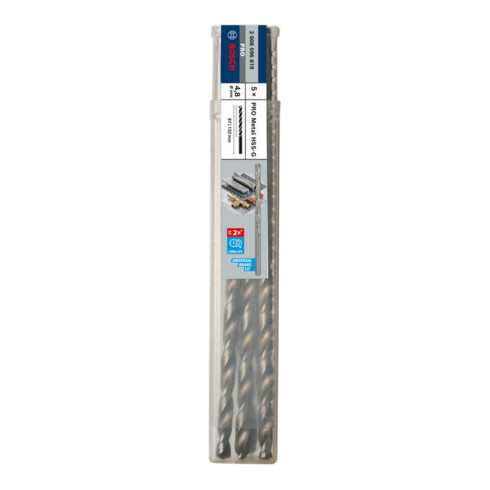 Bosch Punta trapano HSS-G DIN 340 per metallo, 4,8x87x132mm