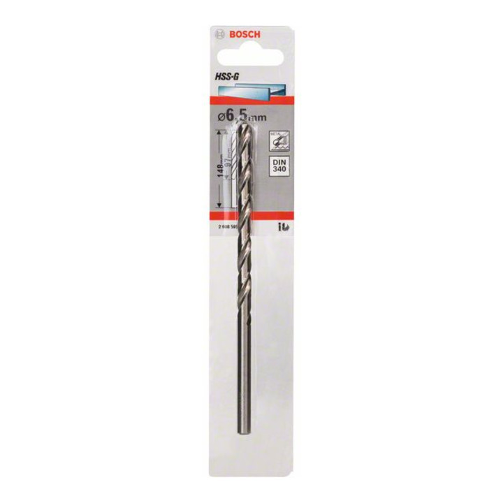 Bosch Punta trapano HSS-G DIN 340 per metallo, 6,5x97x139mm