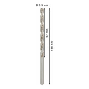Bosch Punta trapano HSS-G DIN 340 per metallo, 6,5x97x139mm-5