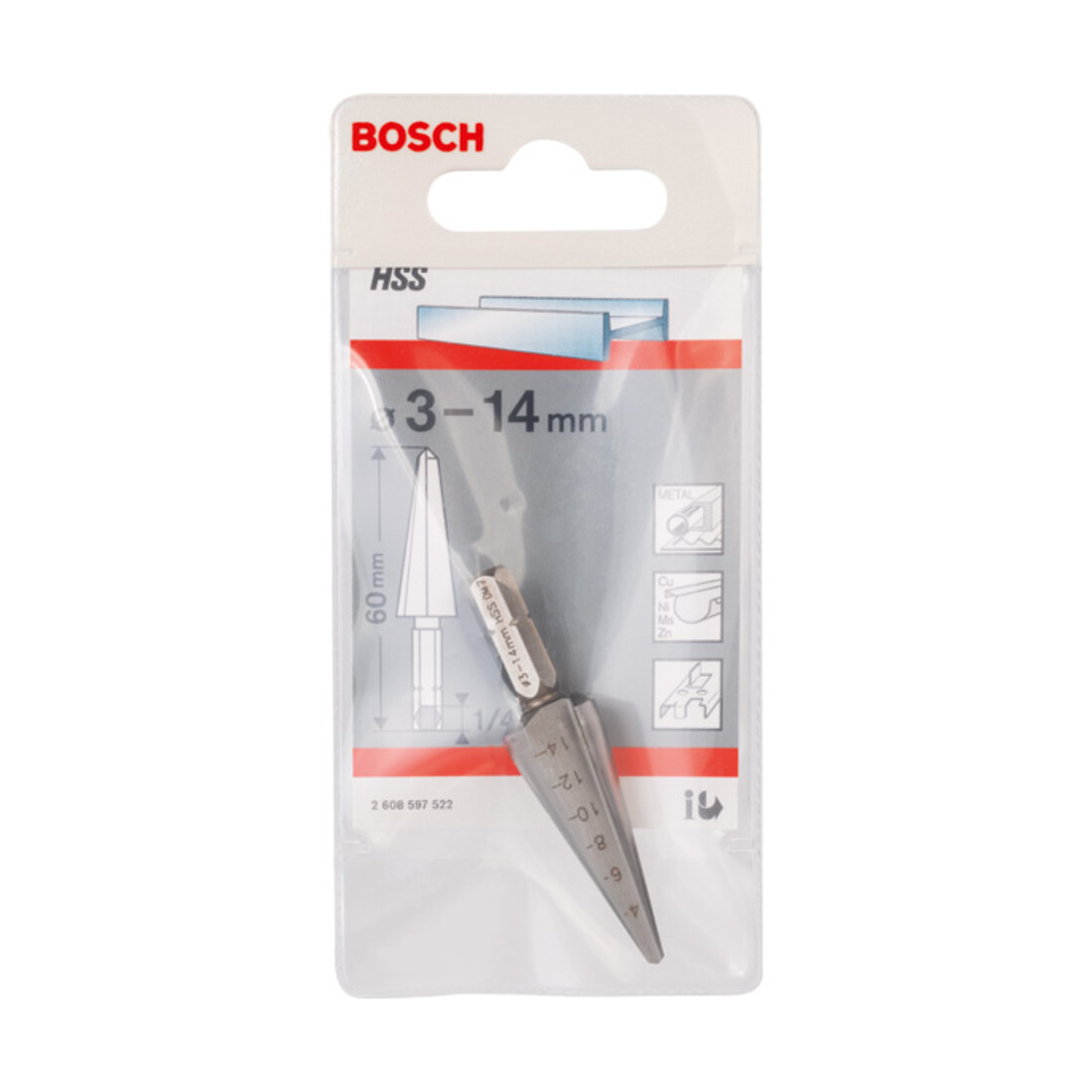 Bosch Punta trapano per lamiera, codolo esagonale da 1/4"