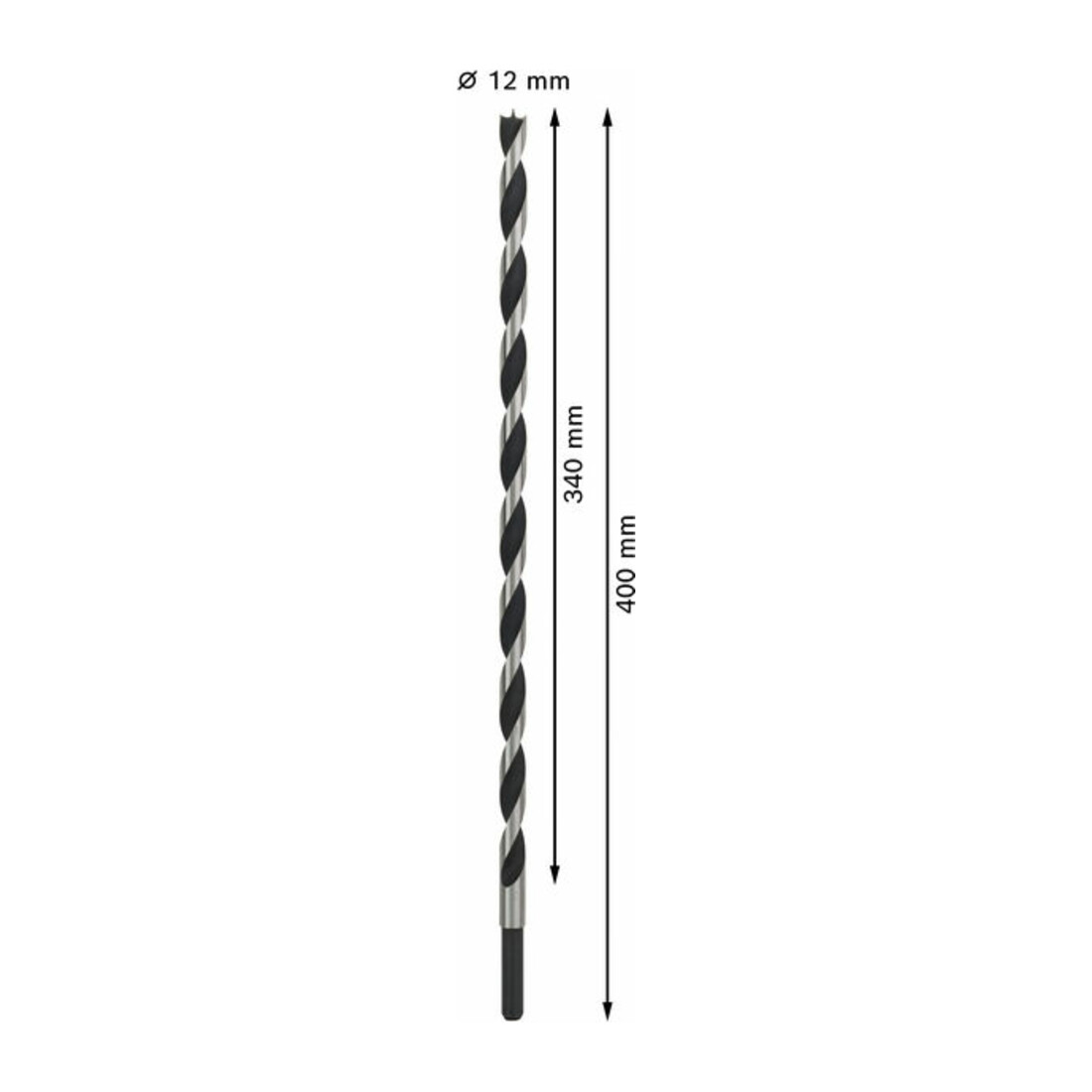 Bosch Punta trapano per legno, punta M, 12x400mm d 10mm
