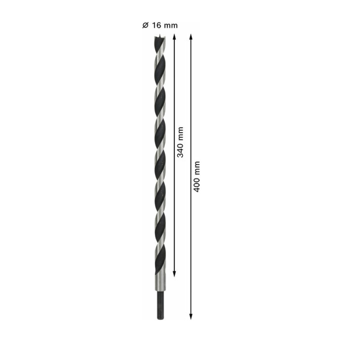 Bosch Punta trapano per legno, punta M, 16x400mm d 10mm