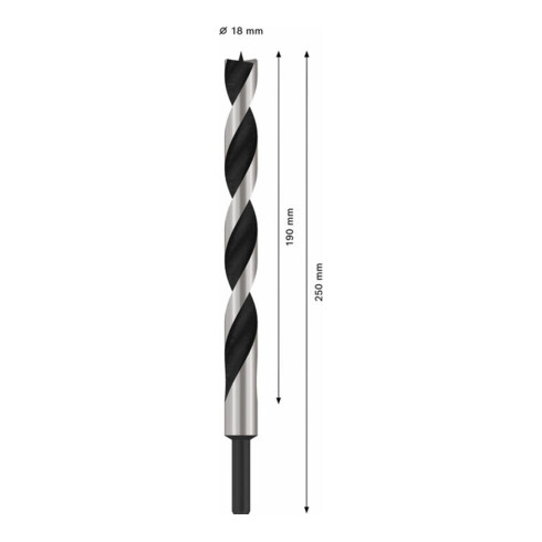 Bosch Punta trapano per legno, punta M, 18x250mm d 10mm