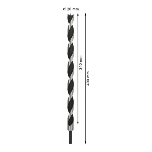 Bosch Punta trapano per legno, punta M, 20x400mm d 10mm