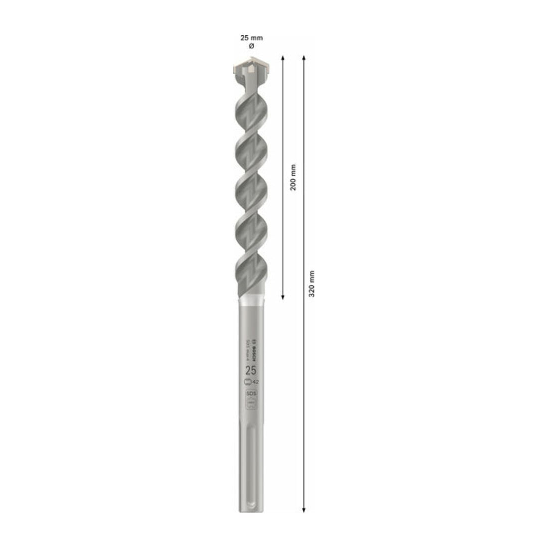 Bosch Punta trapano SDSmax max-4, 25x200x320mm