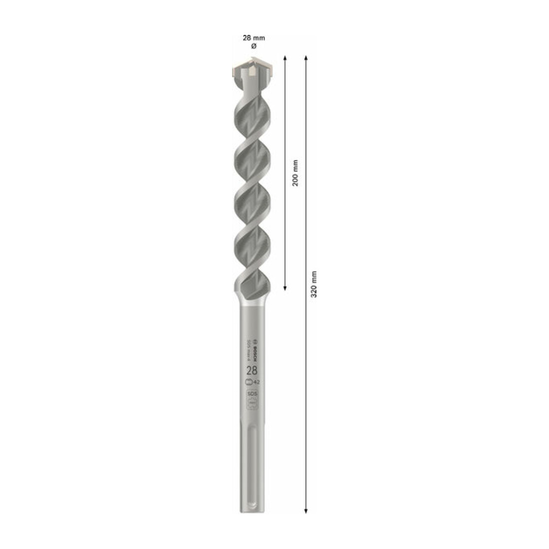 Bosch Punta trapano SDSmax max-4, 28x200x320mm