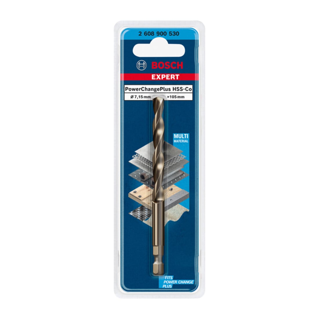 Bosch Punte da centro Power Change Plus EXPERT HSS-Co 7,15 x 105 mm per perforatrici rotative e trapani a percussione