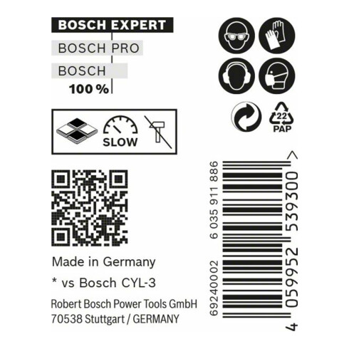 Bosch Punte EXPERT CYL-9 MultiConstruction, 4x40x75mm d 4mm 10pz. per trapani a rotazione e a percussione