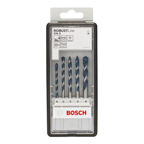 Bosch Punte trapano CYL-5 per calcestruzzo, Granito blu, 5pz. 4 - 8mm