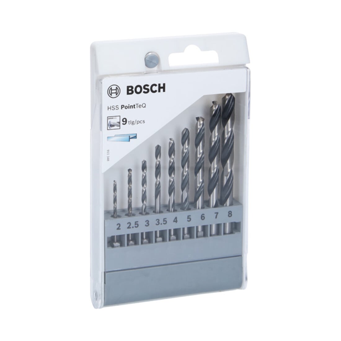 Bosch Punte trapano esagonali HSS PointTeQ, 9pz. 2/2,5/3/3,5/4/5/6/7/8mm
