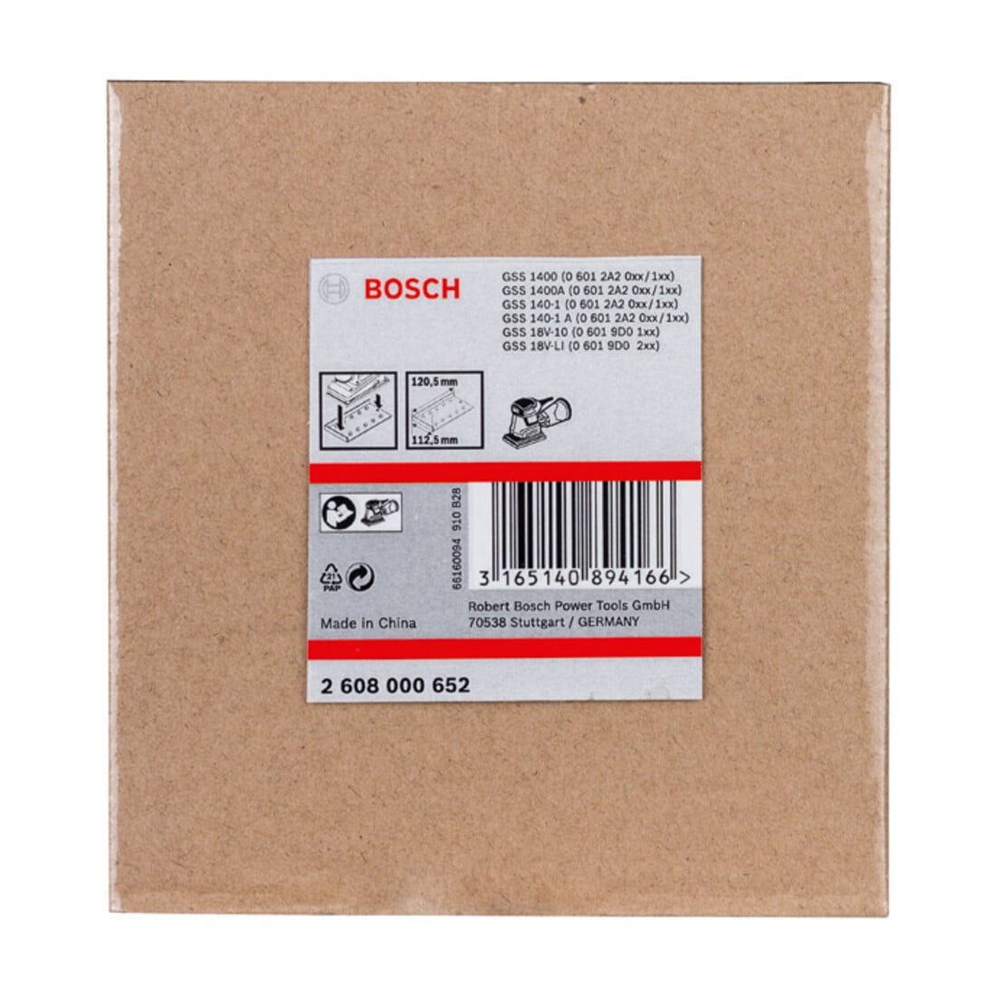 Bosch Punzonatrice per fogli abrasivi non perforati 120,5x112,5mm 6 fori