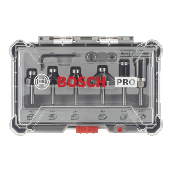 Bosch Rand- und Kantenfräser-Set 1/4"-Schaft 6-teilig