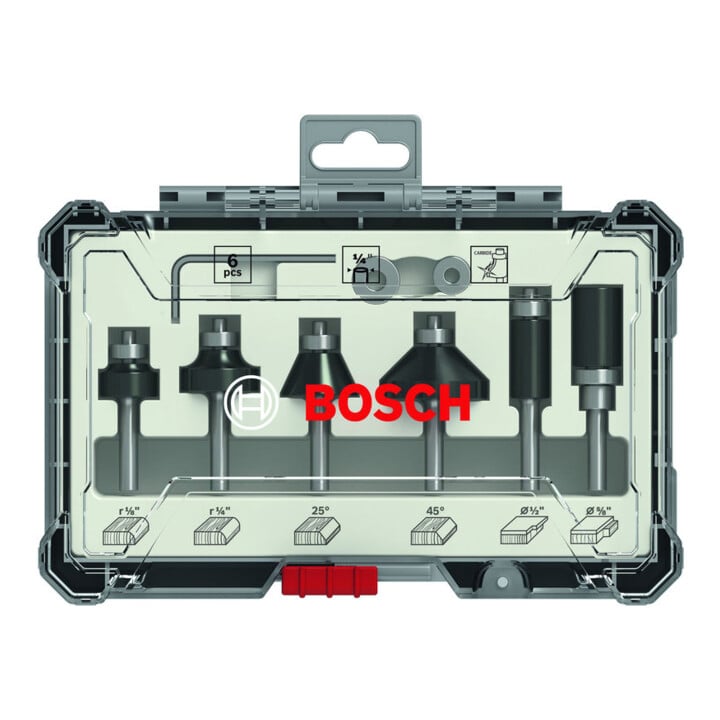 Bosch Rand- und Kantenfräser-Set 1/4"-Schaft 6-teilig