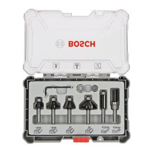 Bosch Rand- und Kantenfräser-Set, 8-mm-Schaft, 6-teilig