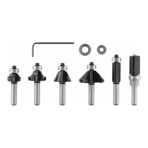 Bosch Rand- und Kantenfräser-Set, 8-mm-Schaft, 6-teilig