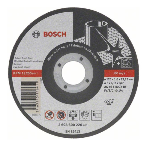 Bosch rechte doorslijpschijf Best for Inox Rapido Long Life A 60 W BF 41, 115x22,23x1 mm