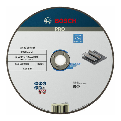 Bosch rechte doorslijpschijf Expert for Metal A 30 S BF 230 mm 3,0 mm