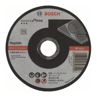 Bosch doorslijpschijf recht Standard for Inox, Rapido