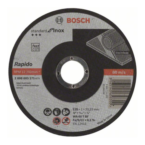Bosch doorslijpschijf recht Standard for Inox, Rapido