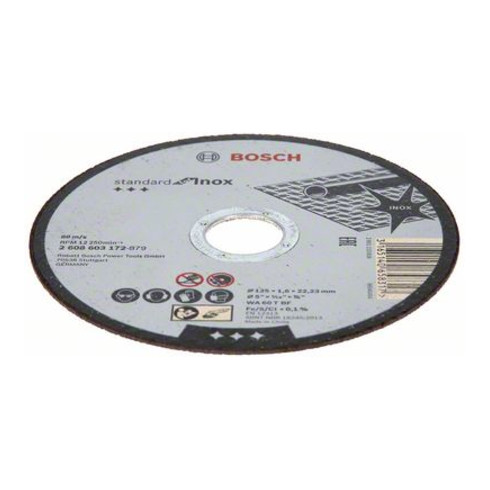 Bosch rechte doorslijpschijf Standard for Inox WA 60 T BF 125 mm 1,6 mm