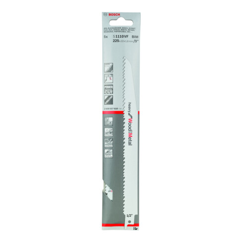 Bosch reciprozaagblad S 1110 VF, Heavy for Wood and Metal