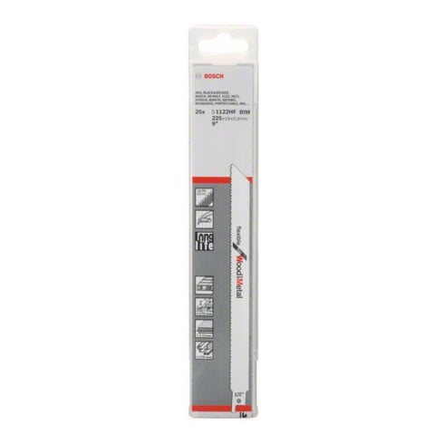 Bosch reciprozaagblad S 1122 HF, Flexible for Wood and Metal