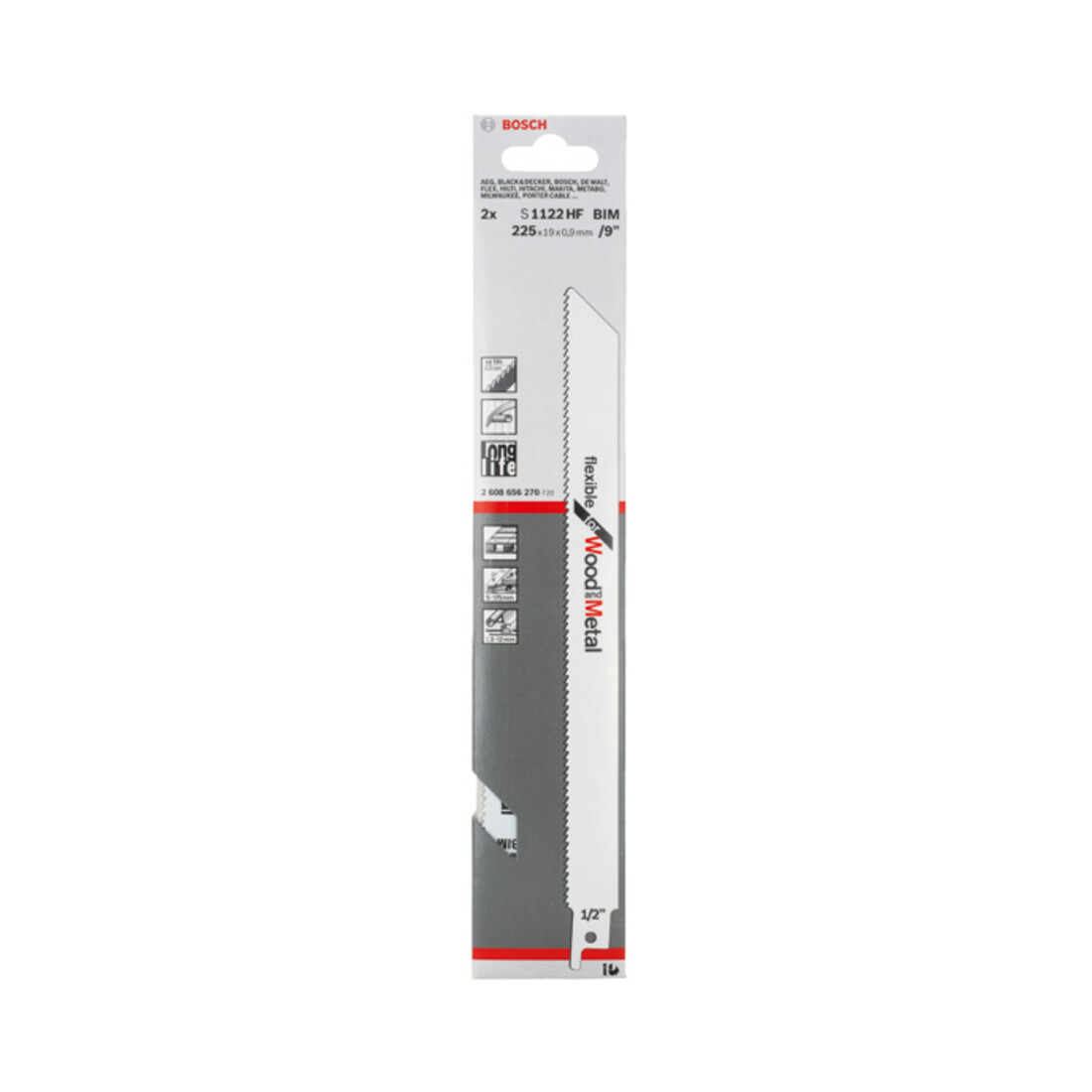 Bosch reciprozaagblad S 1122 HF, Flexible for Wood and Metal