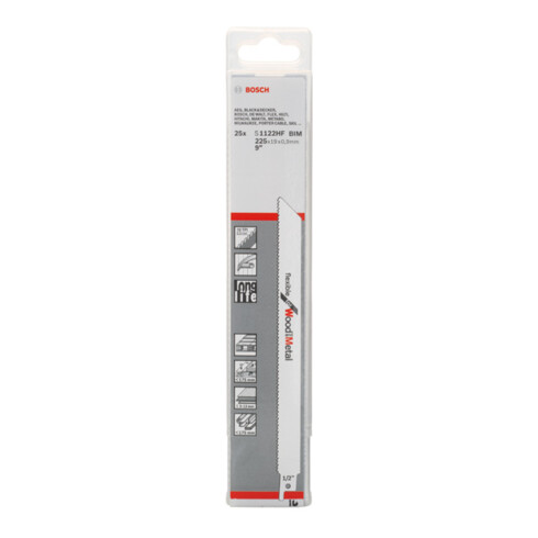 Bosch reciprozaagblad S 1122 HF, Flexible for Wood and Metal