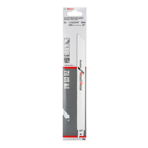 Bosch reciprozaagblad S 1122 VF, Flexible for Wood and Metal