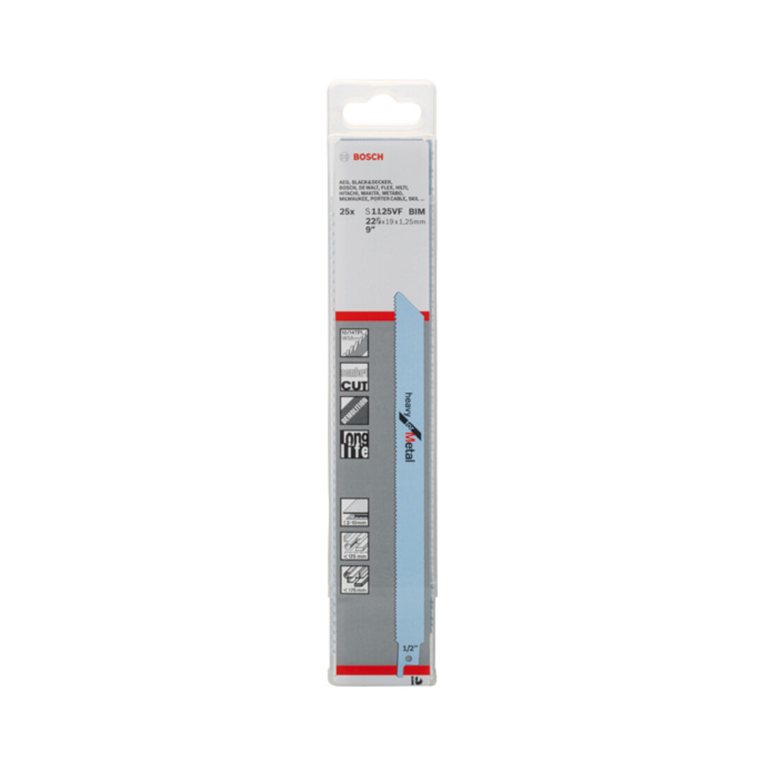 Bosch reciprozaagblad S 1125 VF, Heavy for Metal