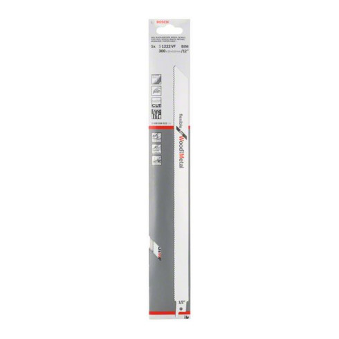 Bosch reciprozaagblad S 1222 VF, Flexible for Wood and Metal