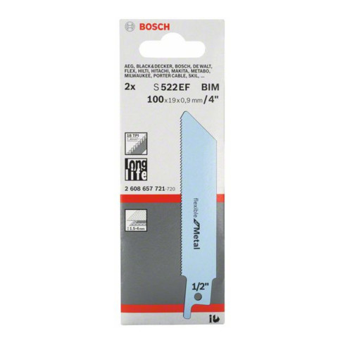 Bosch reciprozaagblad S 522 EF, Flexibel for Metal