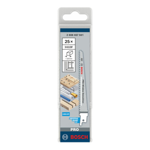 Bosch reciprozaagblad S 611 DF, Heavy for Wood and Metal