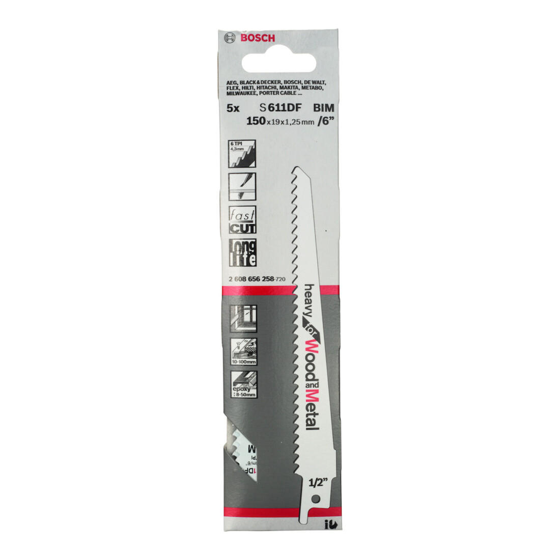 Bosch reciprozaagblad S 611 DF, Heavy for Wood and Metal