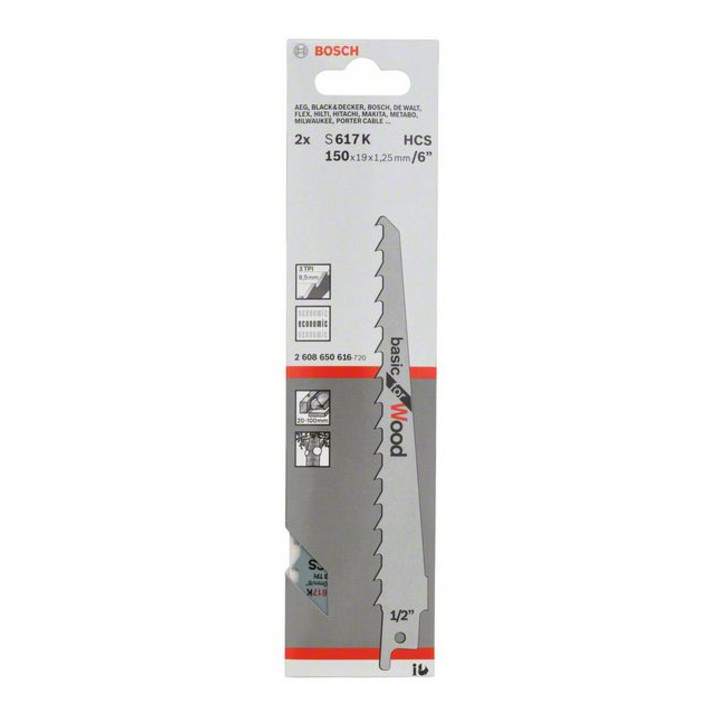 Bosch reciprozaagblad S 617 K, Basic for Wood