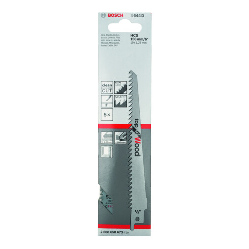 Bosch reciprozaagblad S 644 D, Top for Wood
