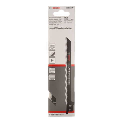 Bosch reciprozaagblad S 713 AW Clean voor vezelisolatie