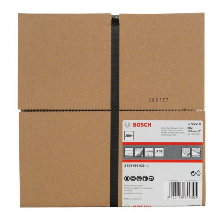 Bosch reciprozaagblad S 722 VFR, Special for Pallet Repair, 190 mm, 0,9 mm