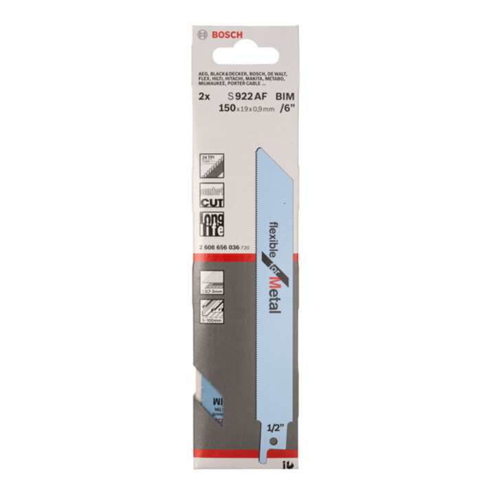 Bosch reciprozaagblad S 922 AF, Flexibel for Metal