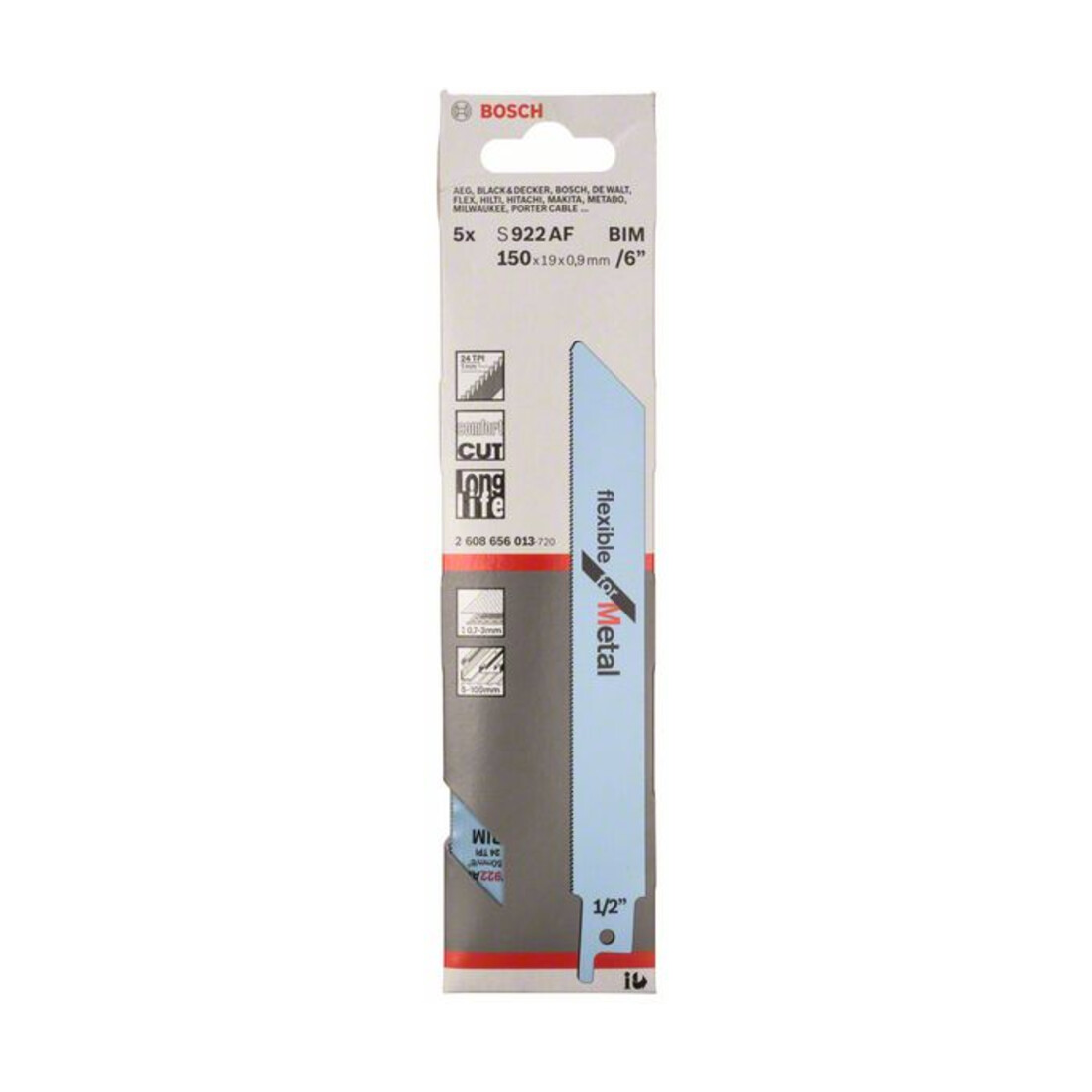 Bosch reciprozaagblad S 922 AF, Flexibel for Metal