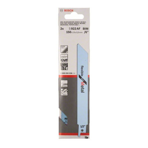 Bosch reciprozaagblad S 922 AF, Flexibel for Metal